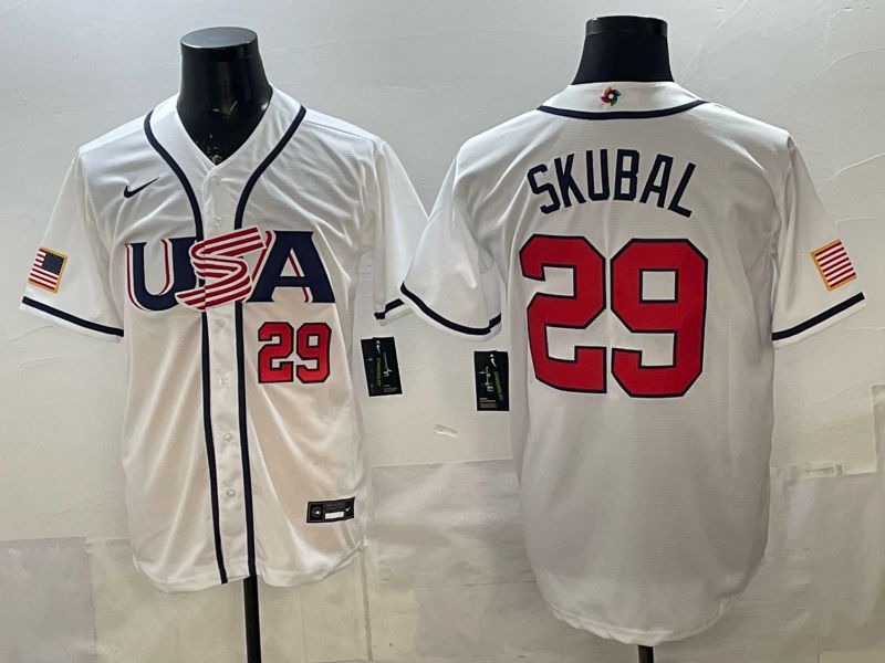 Men 2026 World Cub USA #29 Raleigh White Game Nike MLB Jersey style 0014->->MLB Jersey